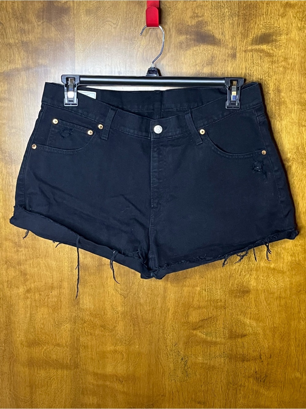 GAP Low Stride Black Distressed Denim Shorts Women’s Size 32 / 14R